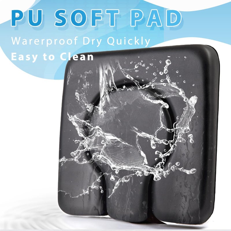 Deftyolo PU Commode Seat Cushion with Sponge Padded,C Shape Waterproof Soft Pad,Suitable for Bedside Commode Chairs,Raised Toilet Seats(Black) - Image 3